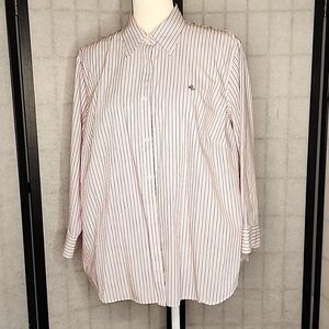 Lauren Ralph Lauren Non Iron Striped Button Up Shirt ~ Women’s Size 1X